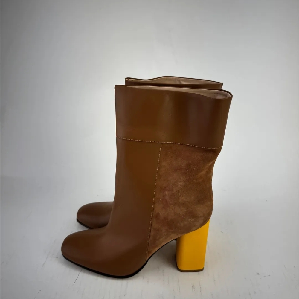Marina Rinaldi Brown and Yellow Heeled Boots